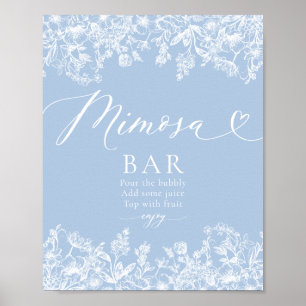 Iets blauw Vrijgezellenfeest Mimosa Bar teken Poster