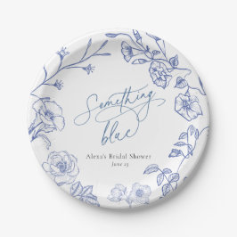 Iets blauw Vrijgezellenfeest Papieren Bordje