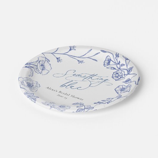 Iets blauw Vrijgezellenfeest Papieren Bordje (Gekanteld)