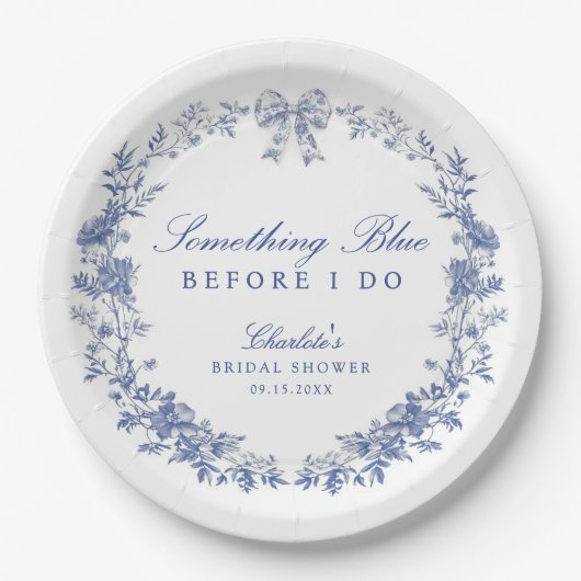 Iets blauw Vrijgezellenfeest Papieren Bordje (Voorkant)