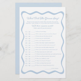 Iets blauw Vrijgezellenfeest spel wat bruidegom ze