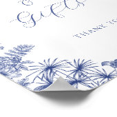 Iets blauw Vrijgezellenfeest tafel teken Poster (Hoek)