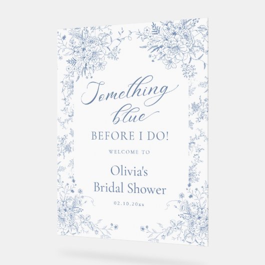 Iets blauw Vrijgezellenfeest welkom Acryl Bord (Hoek)