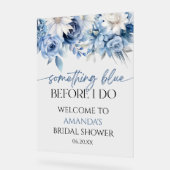 Iets blauw Vrijgezellenfeest welkom Acryl Bord (Hoek)