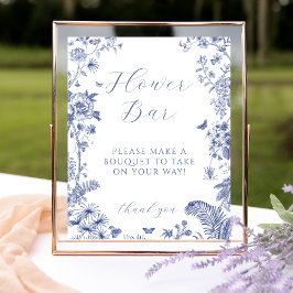 Iets blauw Vrijgezellenfeesten bloembalk teken Poster