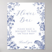 Iets blauw Vrijgezellenfeesten bloembalk teken Poster (Voorkant)