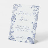 Iets blauw Vrijgezellenfeesten bloembalk teken Reclamebord Met Voetstuk (Voorkant)