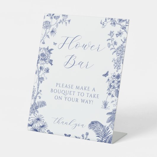 Iets blauw Vrijgezellenfeesten bloembalk teken Reclamebord Met Voetstuk (Voorkant)