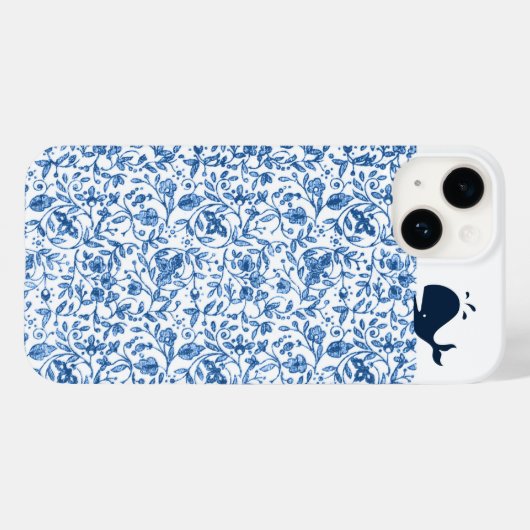 Iets blauw-walvis- flessenbakje Case-Mate iPhone case (Achterkant (horizontaal))
