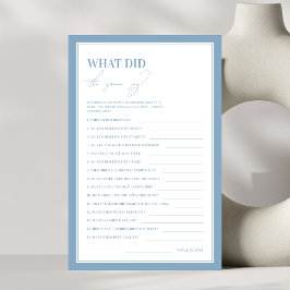 Iets Blauw Wat zei de bruidegom spel