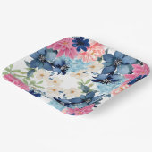 Iets blauw Waterverf Bloemen vrijgezellenfeest Papieren Bordje (Gebogen)