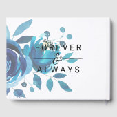 Iets blauw Waterverf bloemenbruiloft monogram Gastenboek (Achterkant)