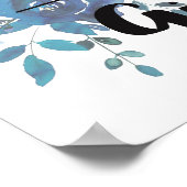 Iets blauw Waterverf bruiloft kaarten en cadeaus Poster (Hoek)