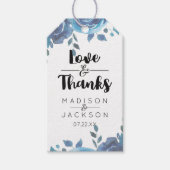 Iets Blauw Waterverf Bruiloft Liefde & Bedankt Cadeaulabel (Voorkant)