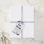 Iets Blauw Waterverf Bruiloft Liefde & Bedankt Cadeaulabel (Met Touw)