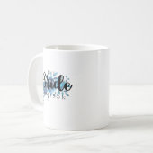 Iets blauw Waterverf Roos bruiloft bruid Koffiemok (Voorkant links)