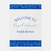 Iets blauw Welkom bij Vrijgezellenfeest Acryl Bord (Voorkant)