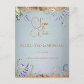 Iets blauw Wildflower Bewaar het datum Briefkaart (Voorkant)