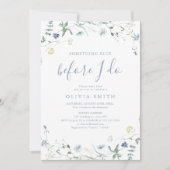 Iets blauw Wildflower Boho Vrijgezellenfeest Kaart (Voorkant)