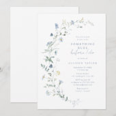 Iets blauw Wildflower Boho Vrijgezellenfeest Kaart (Voorkant / Achterkant)