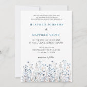 Iets blauw Wildflower bruiloft Kaart (Voorkant)