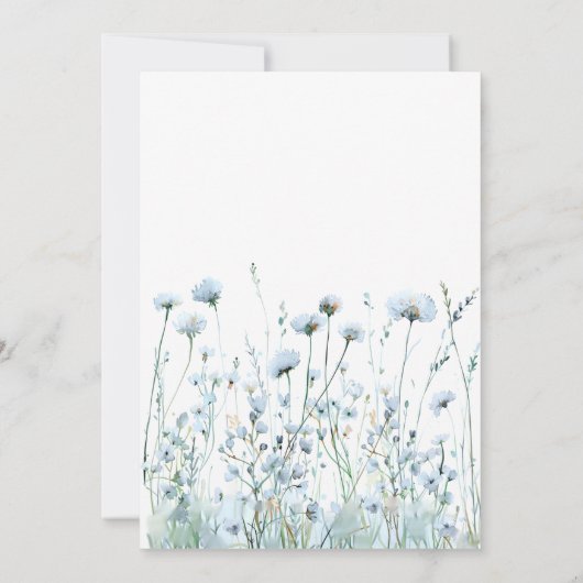 Iets blauw Wildflower bruiloft Kaart (Achterkant)