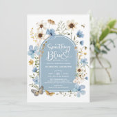 Iets blauw Wildflower Garden Vrijgezellenfeest Kaart (Staand voorkant)