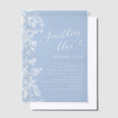 Iets blauw wit Wildflower Vrijgezellenfeest Vellum Uitnodigingen (Offset)