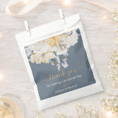 IETS BLAUW - Witte Bloemen op Blauw Bedankzakje (Geknipt)