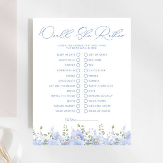 Iets blauw zou ze liever Vrijgezellenfeest spel