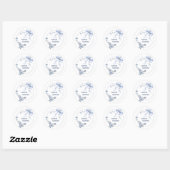 Iets Blauwe Bloem Boog Bruiloft Feestje Ronde Sticker (Vel)