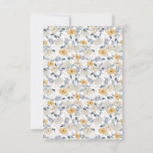 IETS BLAUWE Bloemen Bruiloft Bedankkaart (Achterkant)