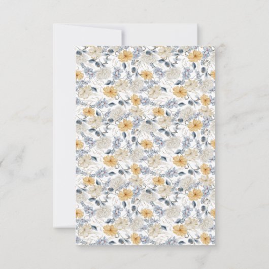 IETS BLAUWE Bloemen Bruiloft Bedankkaart (Achterkant)