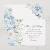 Iets blauwe bloemen hortensia delen een recept informatiekaartje (Voorkant / Achterkant)