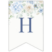 Iets blauwe bloemen hortensia verjaardag vlaggetjes (Tweede vlag)