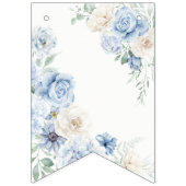 Iets blauwe bloemen hortensia verjaardag vlaggetjes (Eerste vlag)