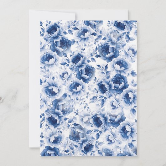 Iets blauwe bloemenbruids douche uitnodiging (Achterkant)