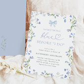 Iets blauwe bloemenbruids douche uitnodiging