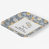 IETS BLAUWE BLOEMENPATROON PAPIEREN BORDJE (Gebogen)