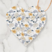 IETS BLAUWE BLOEMIGE BRUILOFT Favor Labels (Achterkant)