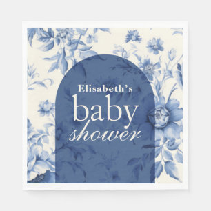 Iets Blauwe Bloemrijke Franse Toile Baby Shower Servet
