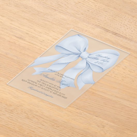 Iets blauwe boog bruids douche uitnodiging (Laagn)