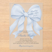 Iets blauwe boog bruids douche uitnodiging (Voorkant)