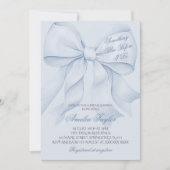 Iets blauwe boog bruids douche uitnodiging (Voorkant)