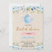 Iets blauwe bruids thee party uitnodiging (Voorkant)