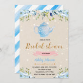 Iets blauwe bruids thee party uitnodiging (Voorkant / Achterkant)