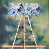 Iets Blauwe Bruiloft Feest Welkom Acryl Bord (Neutraal)