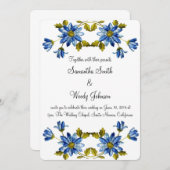 Iets blauwe bruiloft uitnodiging (Voorkant / Achterkant)