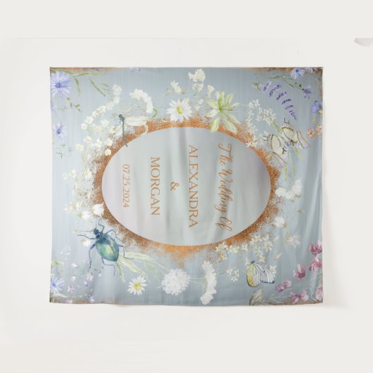 Iets blauwe bruiloft wandkleed (Voorkant (horizontaal))