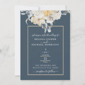 IETS BLAUWE, GEDEMPTE BLOEMENBRUILOFT KAART (Voorkant)